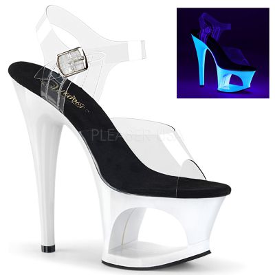 7 inches Heel 2 3 4 inches Cut Out PF UV Reactive Ankle Strap Sandal