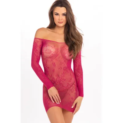Rene Rofe Open Season Floral Lace Mini Dress