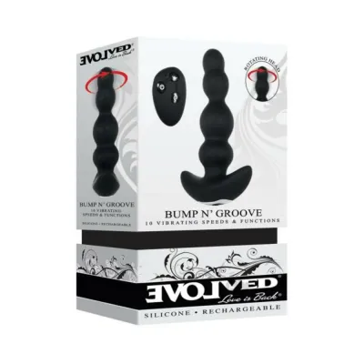 Evolved Bump N Groove Beaded Anal Vibrator Black