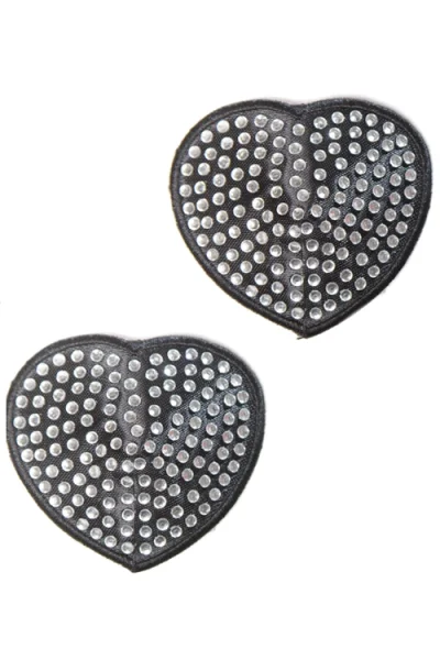 Silver Rhinestone Heart Pasties By Coquette
