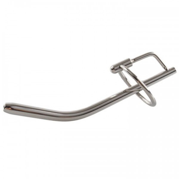 Torment Stainless Steel Curved Glans Ring Penis Wand - 12.5cm