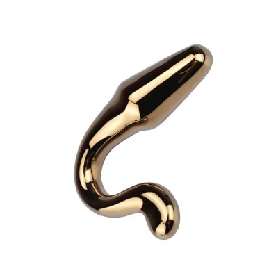 Lucent Hooked Gold Glass Butt Plug 4 1 Inch