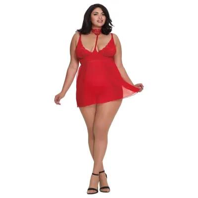 Babydoll G String Queen Lipstick Red