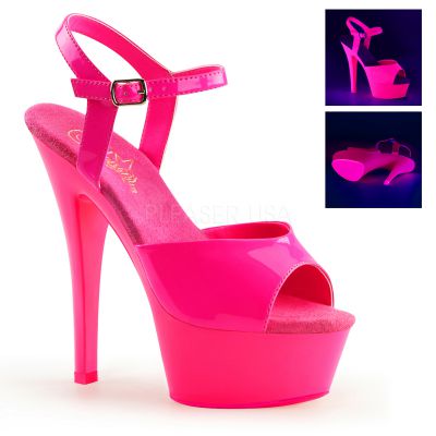 6 inches Heel 1 3 4 inches PF Ankle Strap Sandal Neon UV Reactive