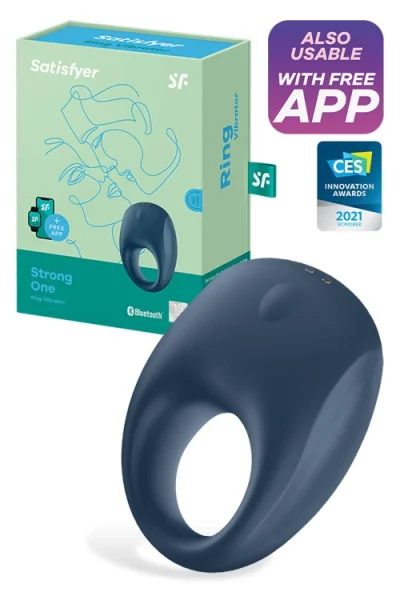 Satisfyer Strong One Vibrating Cock Ring with Long-Distance App Control