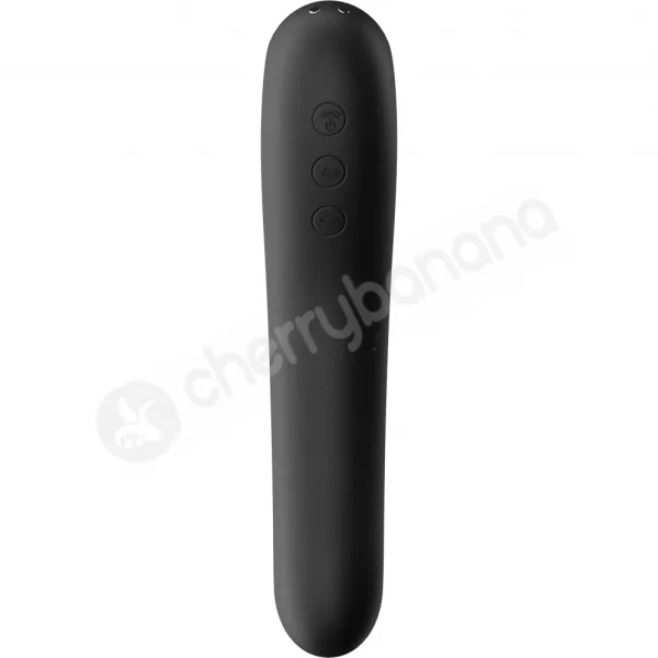 Satisfyer Black Dual Kiss 2 in 1 Vibrating & Pressure Wave Stimulator