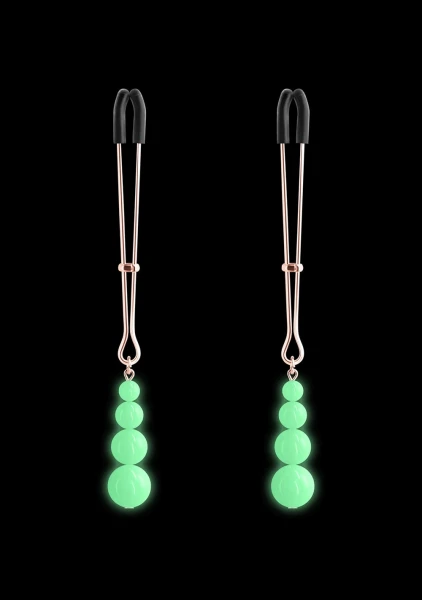 Bound Adjustable G2 Glow In The Dark Nipple Clamps by NS Novelties - Gunmetal