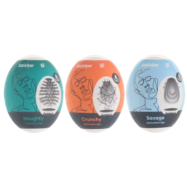 Satisfyer Naughty, Savage, Crunchy Masturbator Egg Set