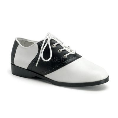 SADDLE 50 Flat Saddle Shoes Retro Greese Costumes Lace up