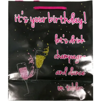 Its Your Birthday Glitter Embellished Gift Bag