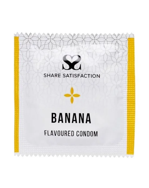 Share Satisfaction Banana Flavoured Condoms - 12 Pack - Banana