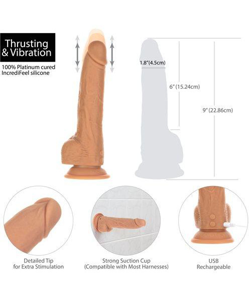 BMS Factory Naked Addiction 8 Inch Thrusting Dildo with Suction Cup — image 6 of 16