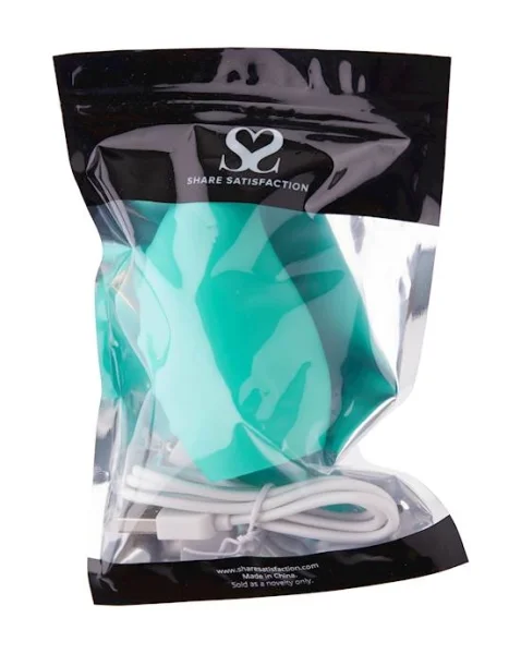Share Satisfaction Suction Vibrator - Aqua - 3.2 Inch