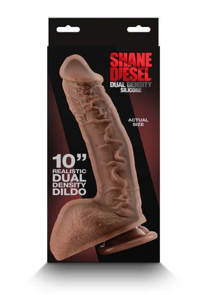 Shane Diesel 10" Dual Density Silicone Suction Cup Dildo With Balls