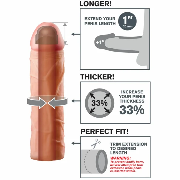 Pipedream Fantasy X-Tension Perfect 1-Inch Cock Extender Sleeve