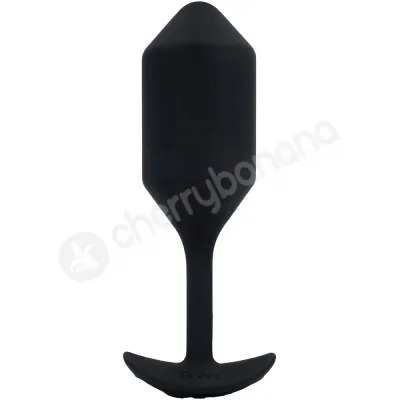 B Vibe Vibrating Snug Plug XL 6 4 Black Weighted Silicone Butt Plug