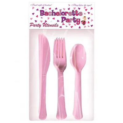 Bachelorette Party Utensils Pink 10 Per Pack