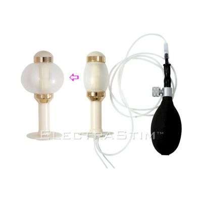 Inflatable Radial Contact Dildo White