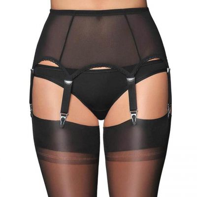 Bondara Flirt Black Retro Garter Belt And Thong