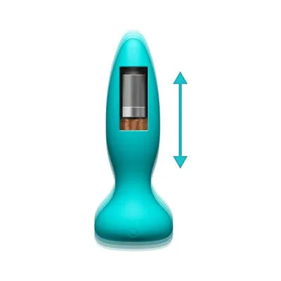 A play Thrust Anal Vibe Remote Controlled Experienced Plug Teal 5 7 Inch