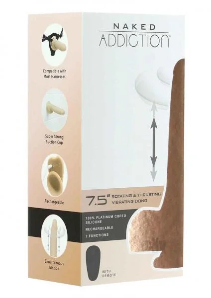 Naked Addiction Freak Rotating, Thrusting, & Vibrating Dildo by BMS Factory