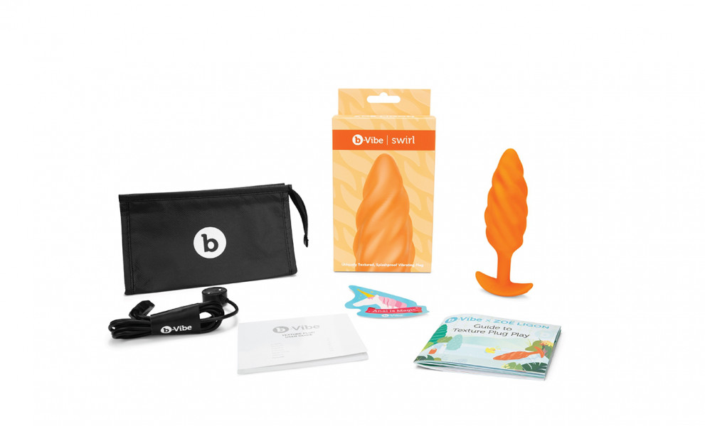 b-Vibe Swirl Texture Butt Plug