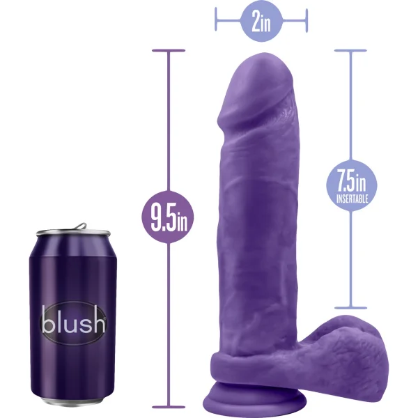Au Naturel Bold Massive 9 Inch Sensa Feel Dual Density Dildo By Blush - Purple