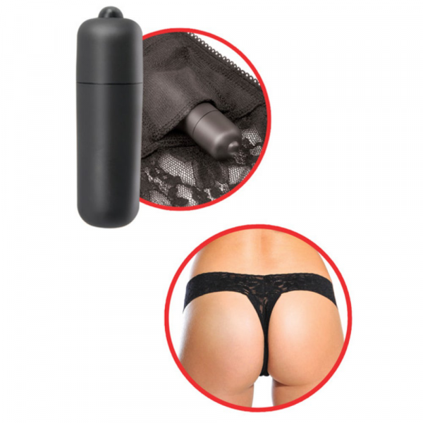 Fetish Fantasy Hanky Spank Me Vibrating Panties - Black