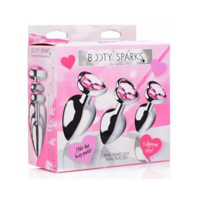 Booty Sparks Pink Heart Plug Set