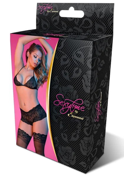 Sexy Time Triangle Bra and Cheeky Short Set