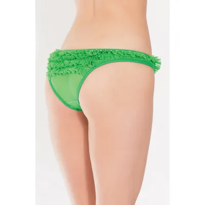 Green Ruffle Thong