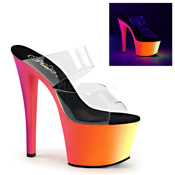7 inches Heel, 2 3/4 inches PF Two-Band Slide W/Neon MC PF Bottom