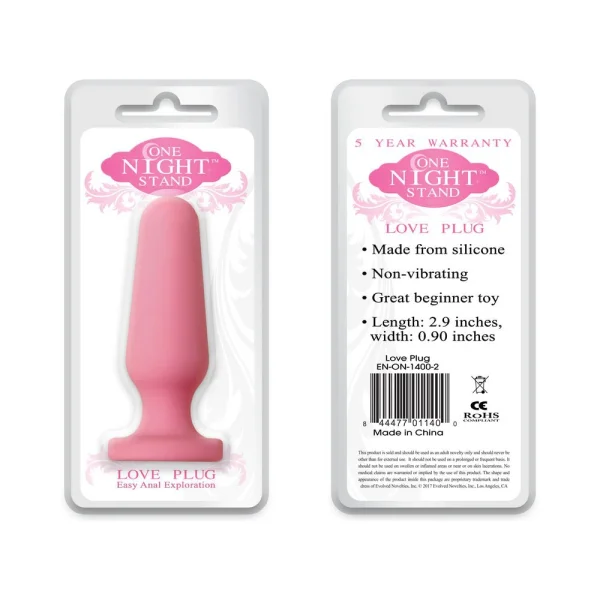 One Night Stand Love Plug Pink Easy Anal Plug — image 6 of 6