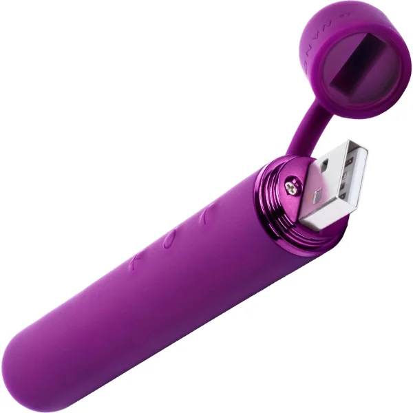 Le Wand Chrome Baton Bullet Vibrator - Dark Cherry
