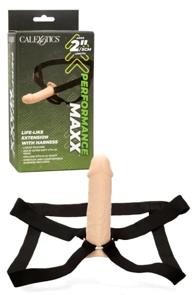 California Exotic Performance Maxx - 7" Life-Like Penis Extension Sleeve with Harness