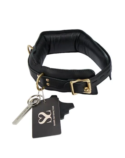 Bound X Padded Calfskin Cuffs And Collar Set