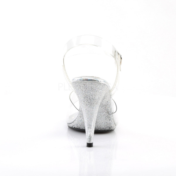 4 inches Heel, 1/8 inches PF Ankel Strap Sandal W/Mini Glitters