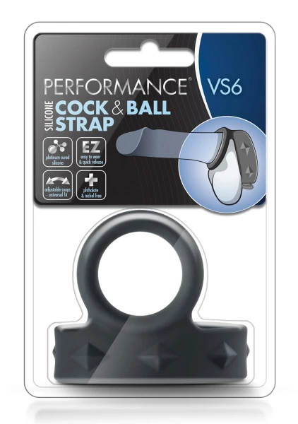 Performance VS6 Silicone Cock & Ball Strap Black