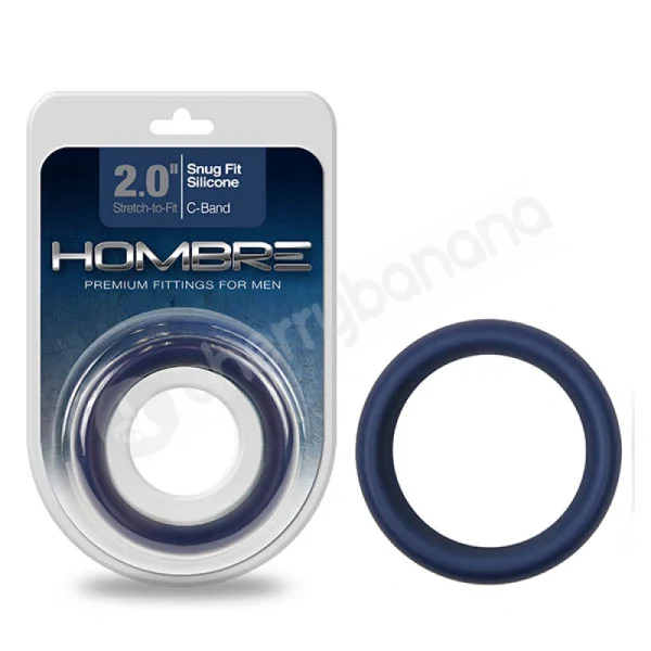 Hombre Snug Fit Blue Silicone Cock Ring