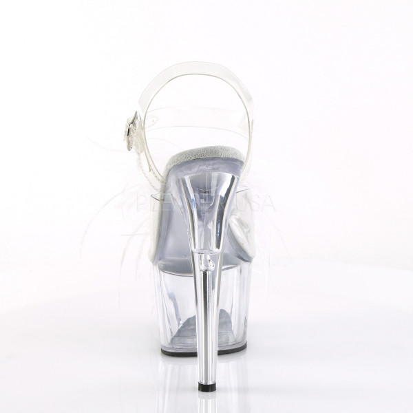 7 inches Heel, 2 3/4 inches PF Ankle Strap Sandal w/ Feather Pearl — image 4 of 12