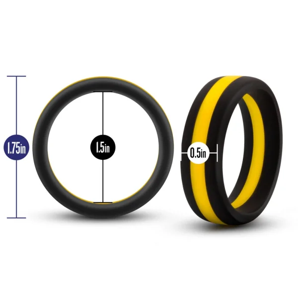 Performance - Silicone Go Pro Cock Ring -  Black-gold-black
