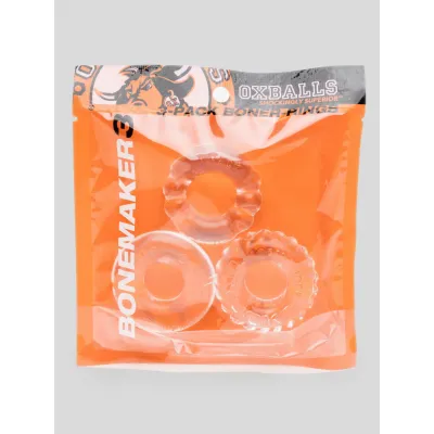 Oxballs Bonemaker Cock and Ball Ring Set Clear 3 Pack