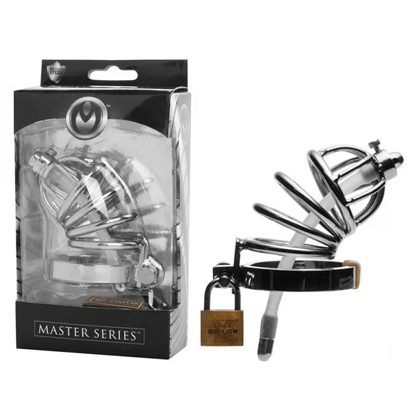 Stainless Steel Chastity Cage with Silicone Urethral Plug — image 14 of 17
