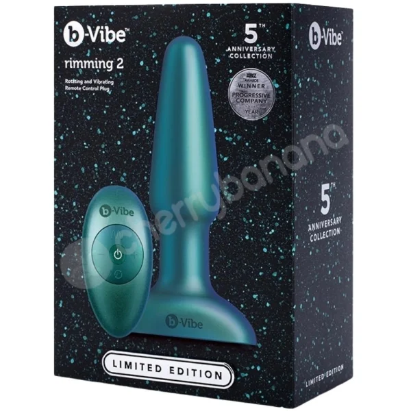 B-Vibe Limited Edition Rimming Plug 2 Space Green 4.8" Anal Plug With Gift Set