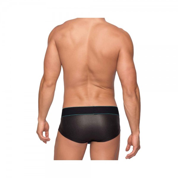 Male Power Lazer Mesh Bikini Brief Black Small