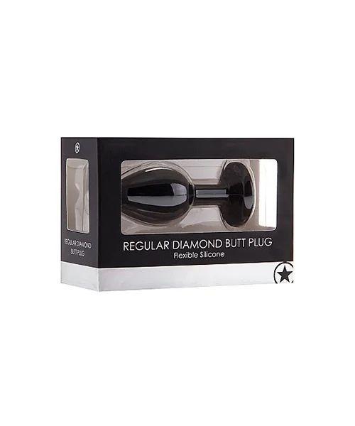 Regular Diamond Butt Plug - Black