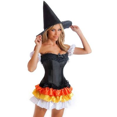 4 Pc Sexy Witch Costume Black Small