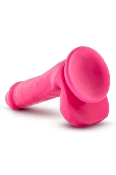 Blush Neo Neon Pink 6 Inch Dual Density Cock With Balls — image 5 of 13