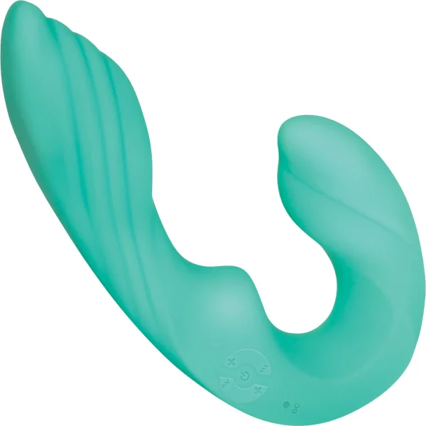 Gender X Strapless Seashell Rechargeable Silicone Strapless Strap-On Vibrator - Aqua