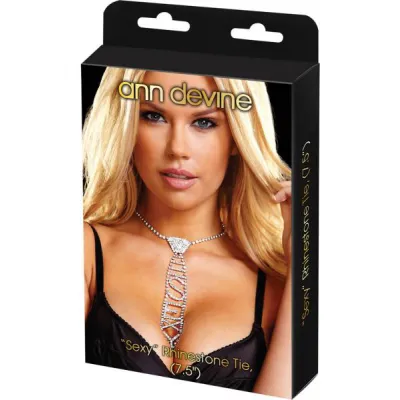 Ann Devine sexy rhinestone tie 7 5in